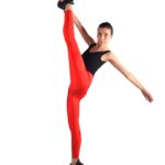 SCARLET Girls/Womens Shiny Seamless High Waist 7/8 LYCRA Leggings (Red)