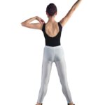 GWEN Girls/Womens Shiny Seamless High Waist 7/8 LYCRA Leggings (White)