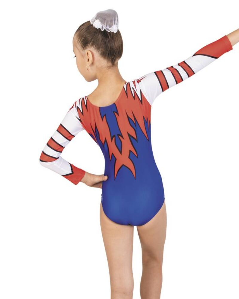 ROYALE Women's & Girls' Printed Long Sleeve Gymnastics Leotard