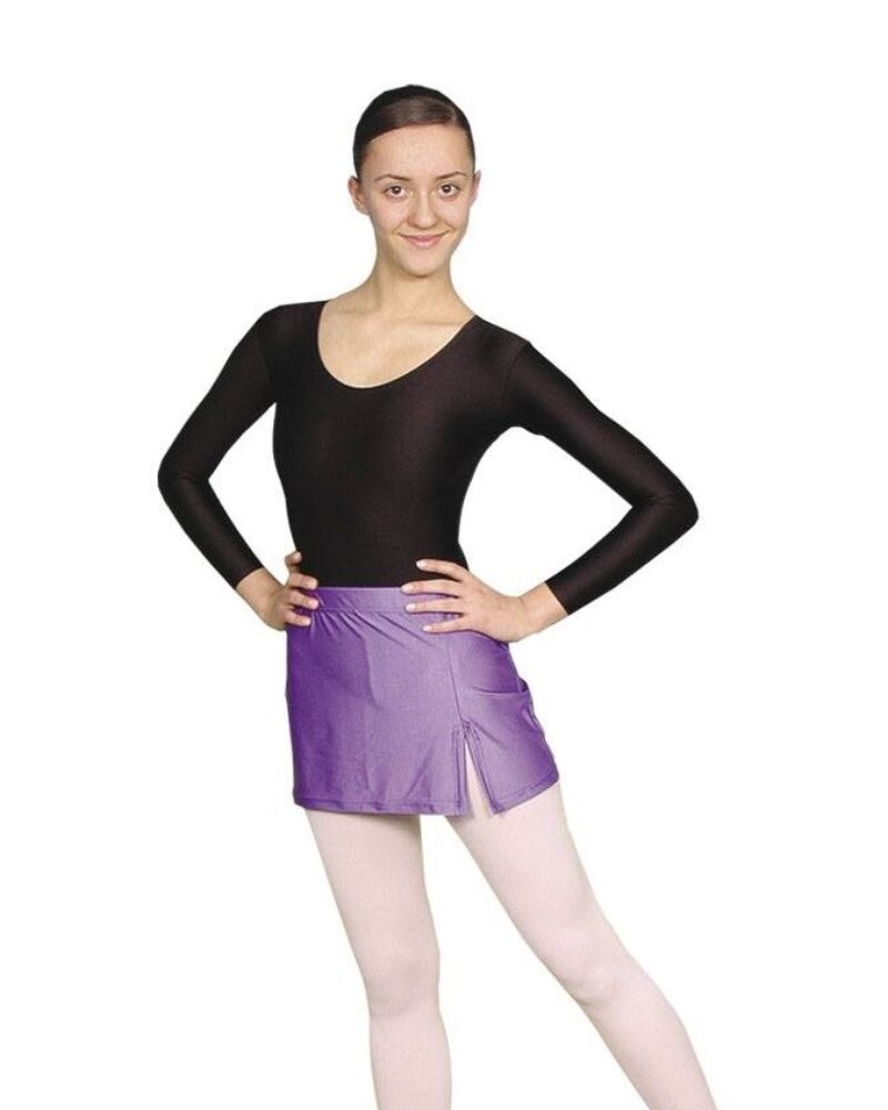 BERGENIA Pull-On Side-Slit Lycra Mini Dance Skirt